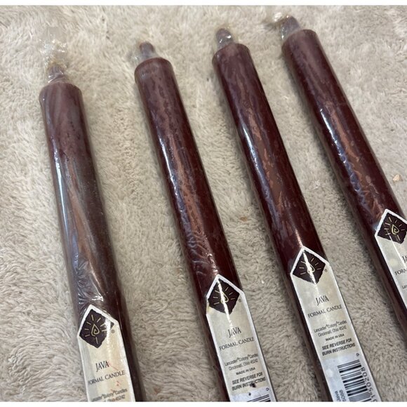 Set Of 4 Lancaster Colony  Java Brown Formal Candles 10" Long Tapered - Picture 4 of 7
